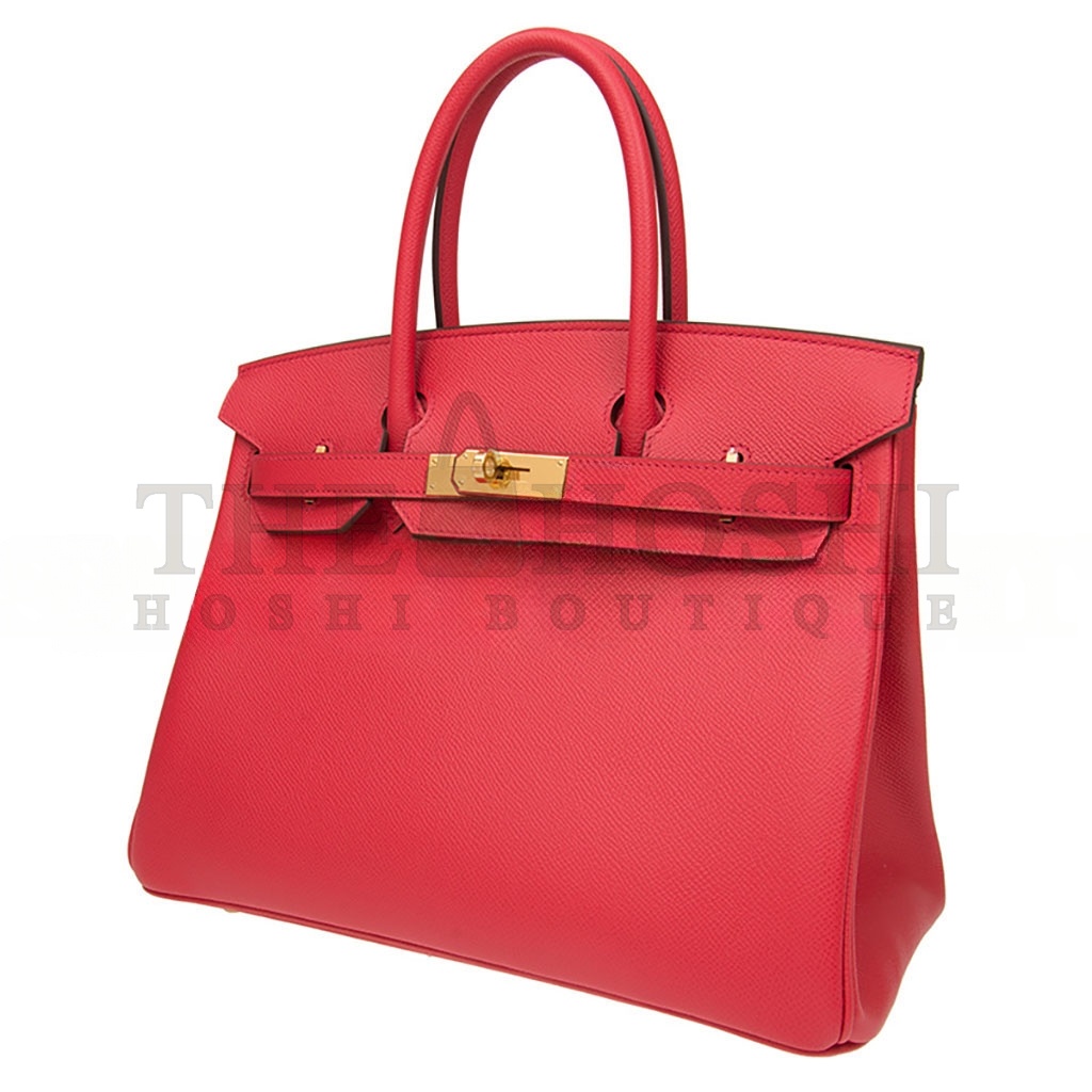 H**me5 BIRKIN 30 EPSOM LEATHER EXTREME PINK GOLD BUCKLE HANDBAG H028369CC16 (30*23*15cm) Master Quality